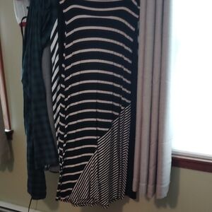 Black and Beige Striped Dress
